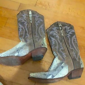 Dar Post Genuine Python Skin/Leather Cowboy Boots
